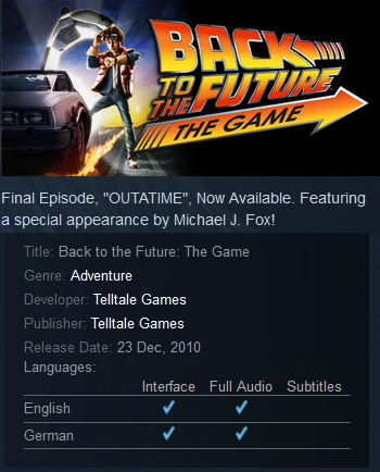 Back to the Future: The Game Steam - Click Image to Close
